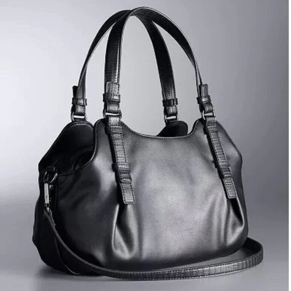 Simply Vera Vera Wang "Buena Satchel" Crossbody Purse Black Never Used **READ** - Picture 3 of 13